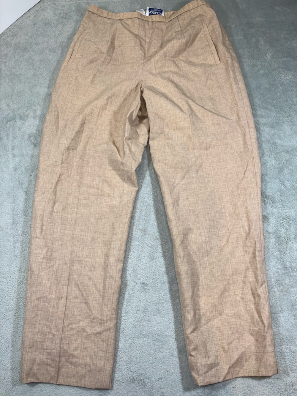 VTG Pendleton Pure Virgin Wool Trousers Tan Beige Size 12 Made in USA